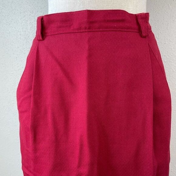 NWT Miss Pendleton Red Wool Midi Skirt Size 10 - Picture 2 of 8